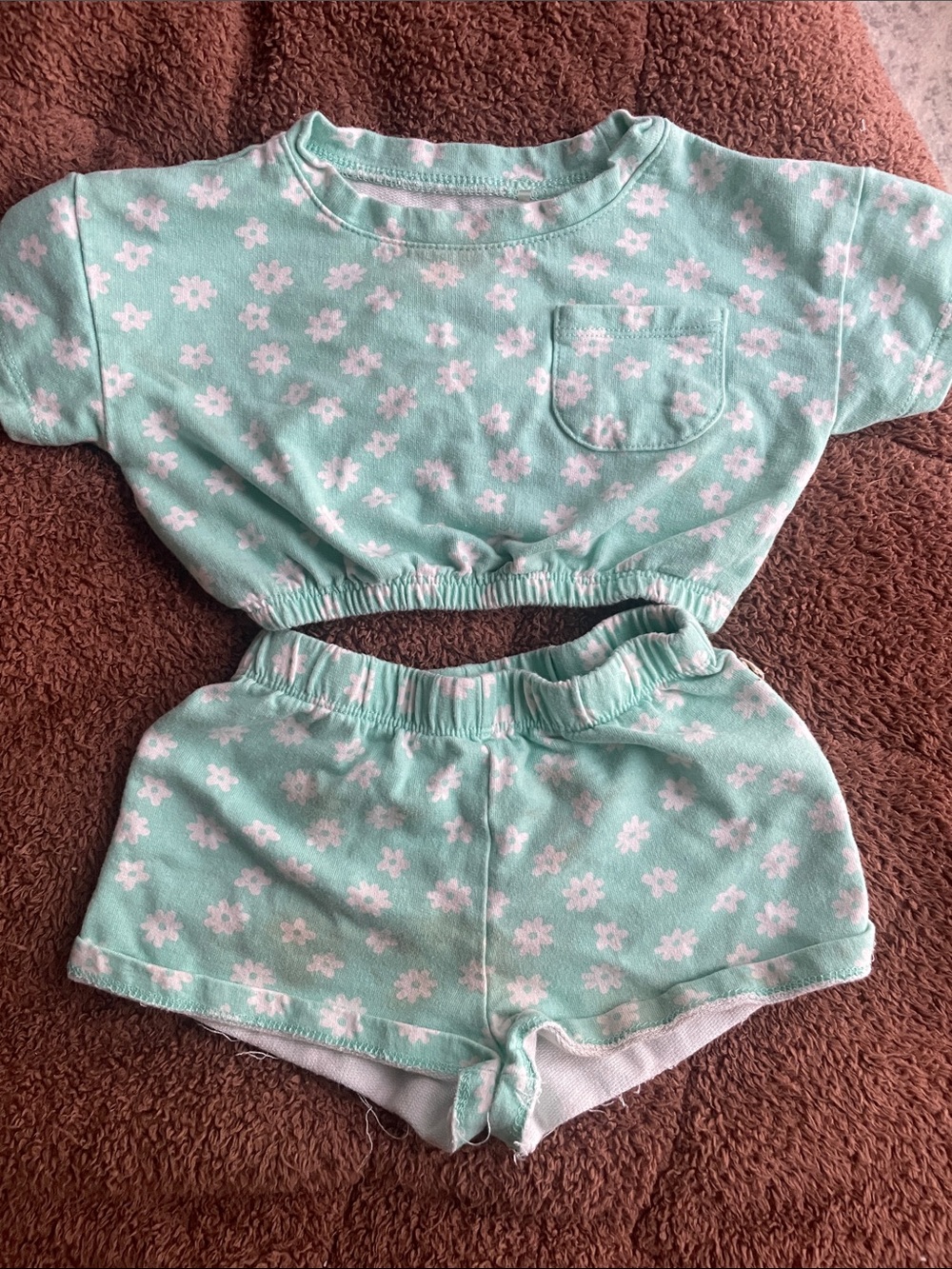 Mint Floral Two-Piece Lounge Set